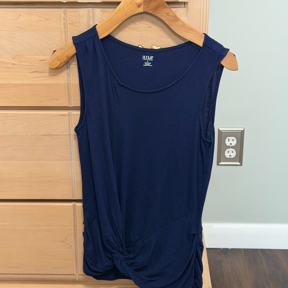 a.n.a Dark Blue Knot Tank Top